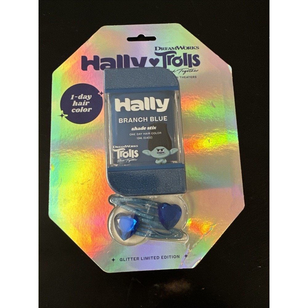 Trolls Branch‎ blue Glitter 1-Day Temporary Hair Color Stick Kids Clips
